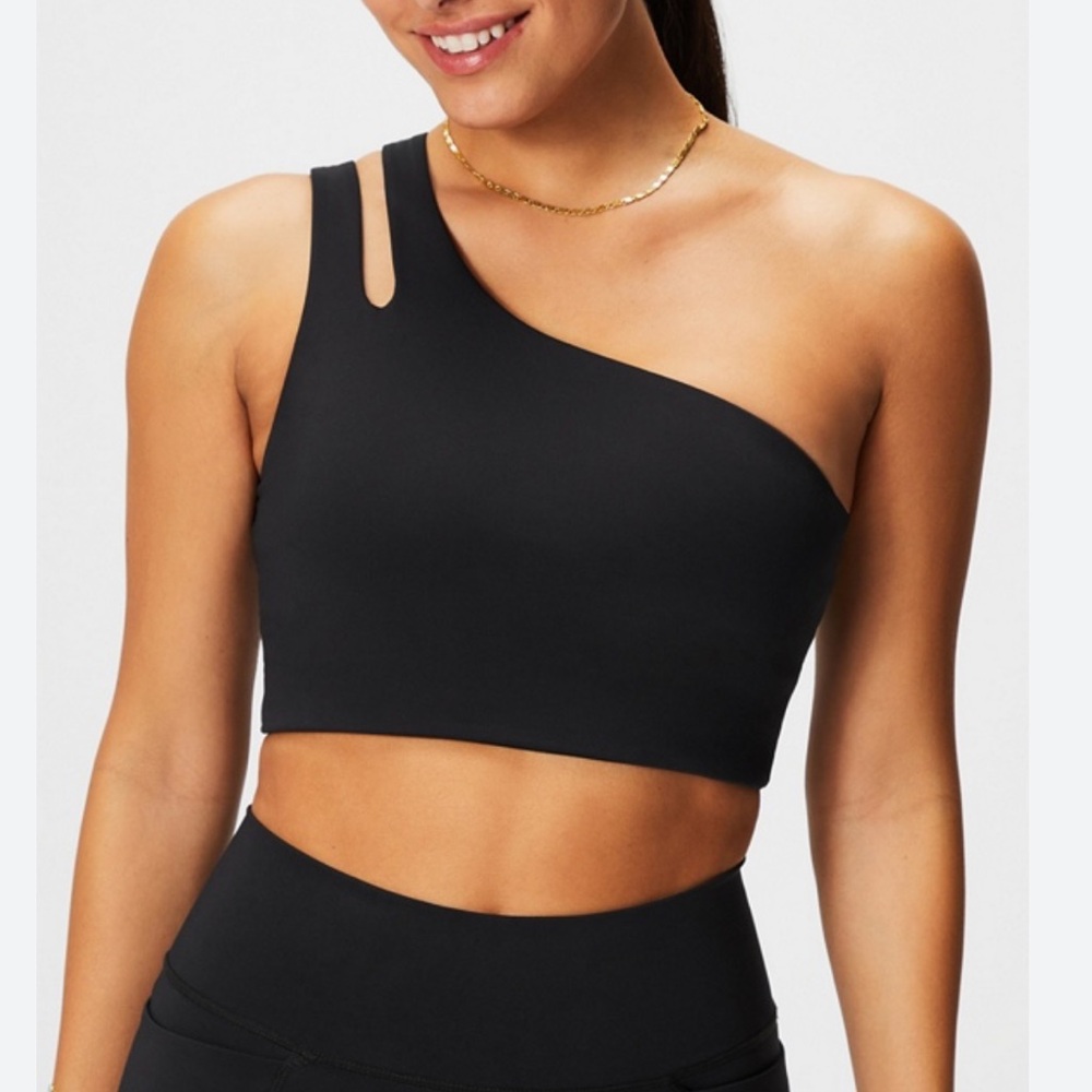 Fabletics | Black Asymmetrical Double Strap Midi … - image 1